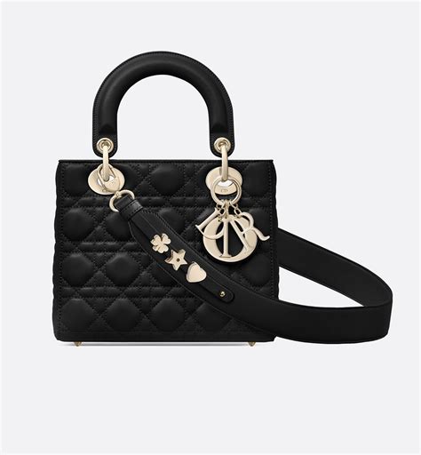 my lady dior originals bag in black lambskin